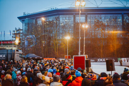 Zuschauer beim BIathlon auf Schalke