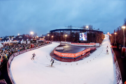 Biathlonstrecke auf Schalke außerhalb des Stadions