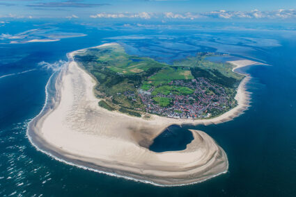 Luftansicht der Insel Borkum